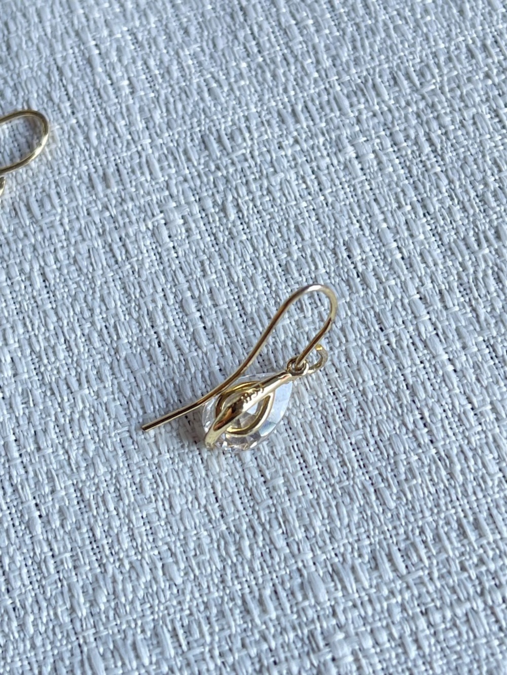 Melinda Maria Gold Teardrop Crystal Dangle Earrings - Picture 7 of 8